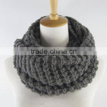 Stock Item cheap circle scarf gray loop scarf knitted round neck scarf