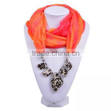2016 New Trendy Cozy Noble Thin Silk Floss String 5 Flake Pattern Beads Scarf Women (SC150184) photo-2