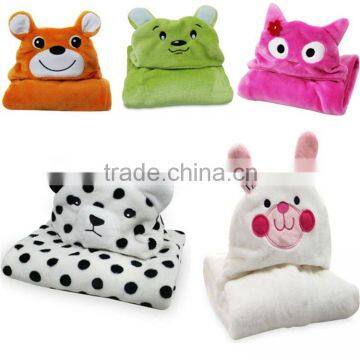 Baby warp soft blankets with animal heads