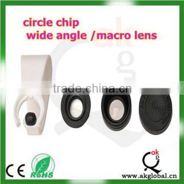 2014 Newest Universal Mobile Phone Clip-on Lens Macro+0.65x Wide Angle Lens for Gift Accept OEM Shenzhen Factory