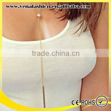 Diamond Tassels Women Long Thin Chain Necklace