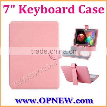Textured Faux Leather Protective keyboard Case for 7" Tablet PCs USB/mini USB/Micro interface OPNEW
