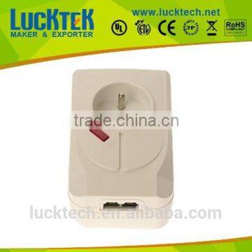 NF French type power socket adaptor with RJ45 network ports