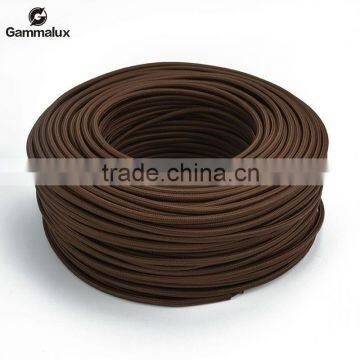 Dark Brown Fabric Textile Power Cord Round,Colourful Fabric Electric Cord