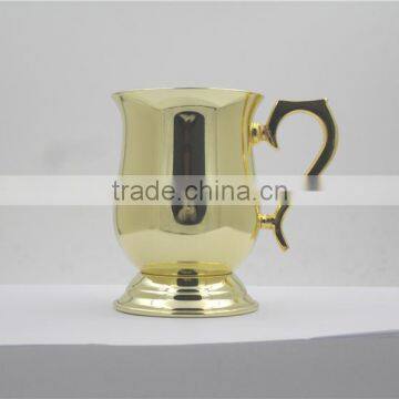 Single wall stainless steel mugs goblet of fire with gold plated color