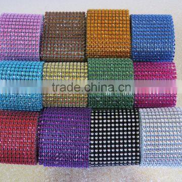 6cm Multi colour Bling Diamante Diamond Rhinestone Mesh Ribbon Crystal Wrap