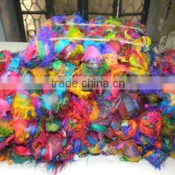 Multicolored Sari Silk Ribbons for Knitters, Weavers, Spinners, Yarn Stores, Fiber Stores, Art and Crafts, Jewelry Designers