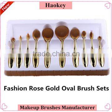 2016 Professional 10pcs Colorful Toothbrush Shape Oval Make up Set Brushes photo-5