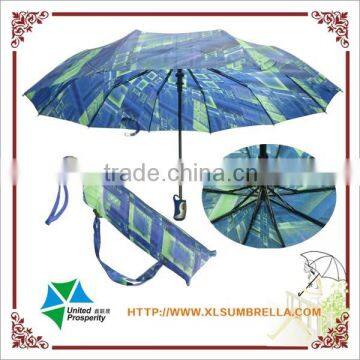 Wholesale black metal 3D pattern art folding umbrella