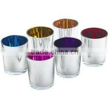 Glass metallic votive holder