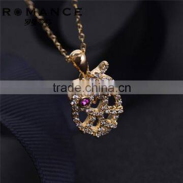 High quality jewelry beautiful pave cz owal pendant necklace for women