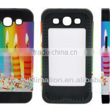 Phone Case for Samsung S3; 3D Sublimation Phone Case; 3D Silicone Dual protect Case for Samsung S3; Case design for Samsung