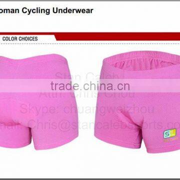 Wholesale or custom women spandex black white compression cycling underwear shorts