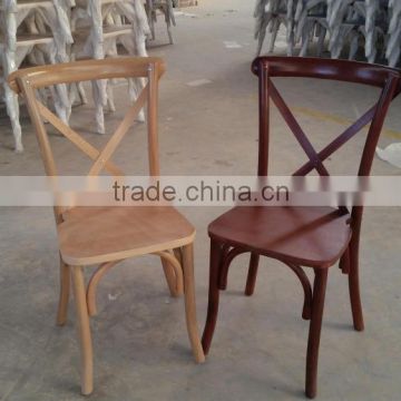 Hot Sale Strong Stackable Elegant Upholstery Antique French Cross Back Chair, X-Back Chair photo-3