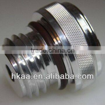 custom made aluminum knurling threaded end cap