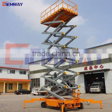 18m Trailing manual mobile aerial platform lift with scissor structure