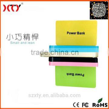 Feather light slim power bank 4000mah candy colors ABS material