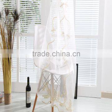 Unique new arrival curtain design embroidery sheer fabric curtain drapery