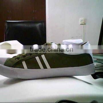 Canvas Shoes Men's Sizes Army Green With PU Stripe