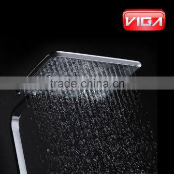 Thermostatic Shower Set Square Brass Rain Shower Head and Shower Handset Two Handle Thermostatic Shower Mixer photo-4