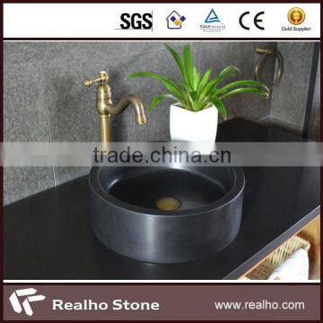 high quality black granite stone sink