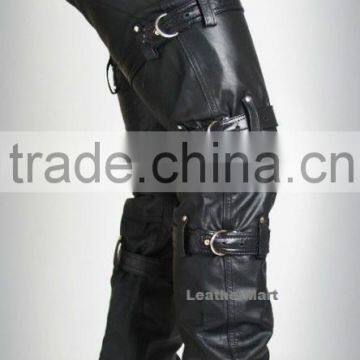 100% New Genuine Sheep Napa Leather Men's Leather Biker Pant