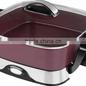 electric 30CM square detachable ceramic coating skillet frying pan