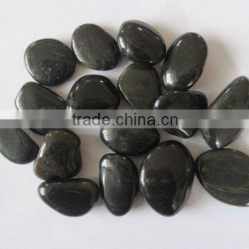 High polished black river pebbles