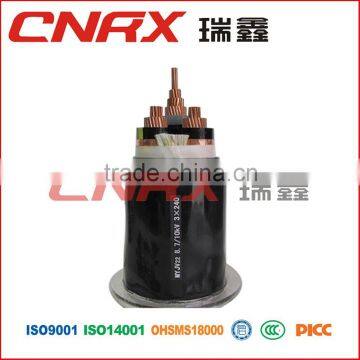 Made in China yueqing ruixin group 0.6/1 kv Cu / AI conductor XLPE Insulated PVC / PE Sheath Single Core electrical cable wire