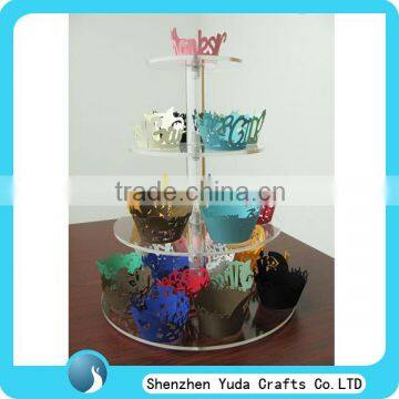 transparent tier tall acrylic table desk countertop cake display stand rack holder with high quality