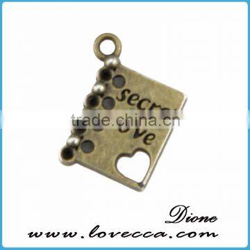 Newest Design !!!Book Shape Love Charm Pendant for Necklace