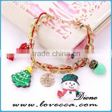 Cute Cool Women Fashion Christmas Beads Glass Crystal Bracelet Chain photo-5