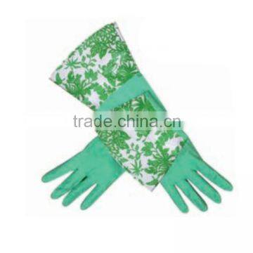 Whole sale DIY cuff latex kitchen gloves with