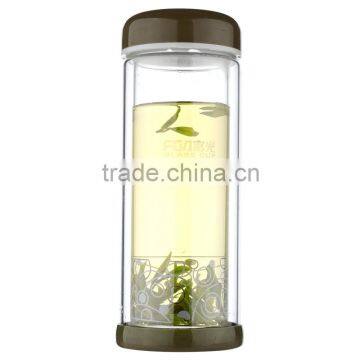 280ml Transparent Custom Double Wall Heat-resistant Tea Cup Portable Pyrex Glass Water Bottle photo-6