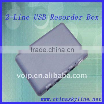 TYH8201, 2 lines usb recorder box/sound recorder box,support FSK and DTMF