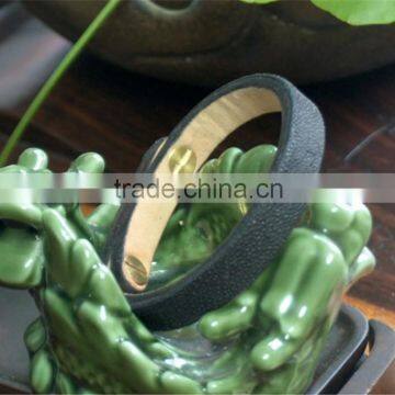 luxury stingray skin wrist straps genuine leather brand bangles custom