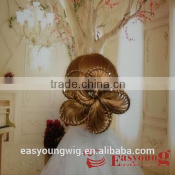 Braids hair flowers for bride updo, synthetic hairpieces for wedding party