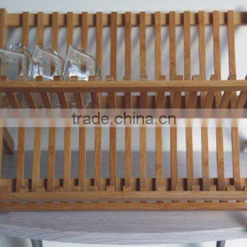 Bamboo dish drainer rack