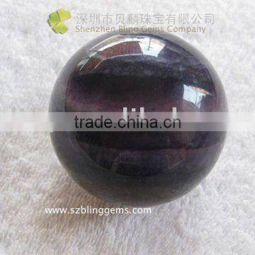 Handball natural purple fluorite semi precious stone spheres