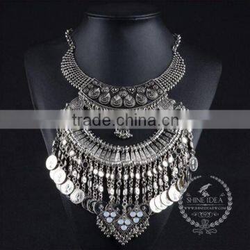 high quality vintage rhinestone chunky statement necklace tin alloy fashion women pendant necklace 6390096