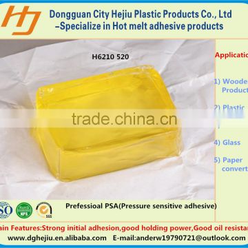 Strong adhesion Clear PSA(pressure sensitive adhesive) glue block for paper packing label&tag