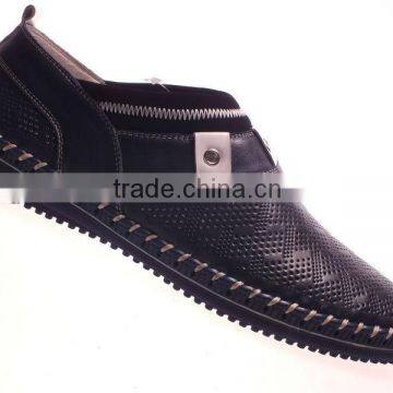 Fashion Men Leather Loafer Casual Shoes With Mark-thread Sole
