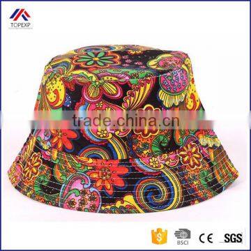 Women Floral Sun Hat, Design Summer Beach Flower Canvas Fisherman Hats,Sun Protection Fishing Bucket Hat For Girl