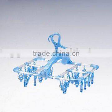 22pegs foldable aluminum clothes and trouser hanger