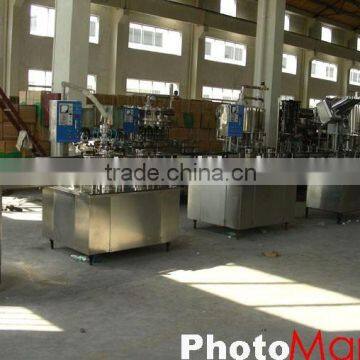 Linear washing, filling and capping machine for bottled water