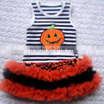 New designs halloween organic cotton baby clothes with tutu