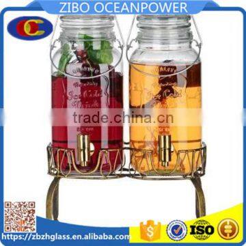 Beverage Drink Glass Dispenser Set S/2