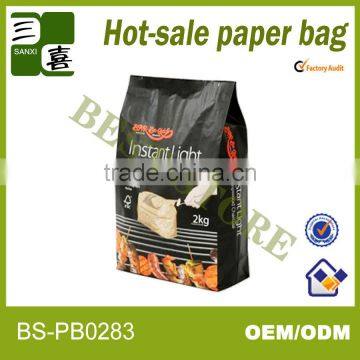 double deck kraft paper bag for carbon and charcoal
