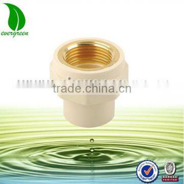 water supplier CPVC pipe coupling with brass insert