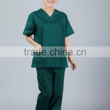 Customized cotton short sleeve v neck doctor uniforms surgery wear physician services blue lab Scrub costumes